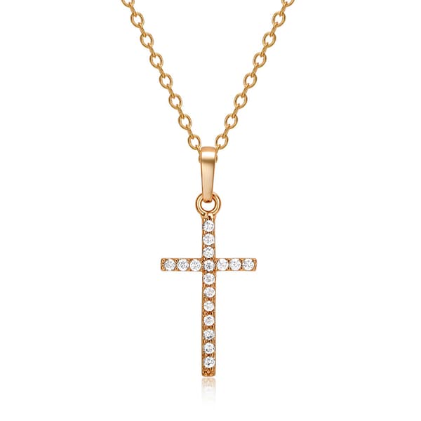 Bekvämt Hög Kvalitet Kors Halsband Diamant Silver Diamant