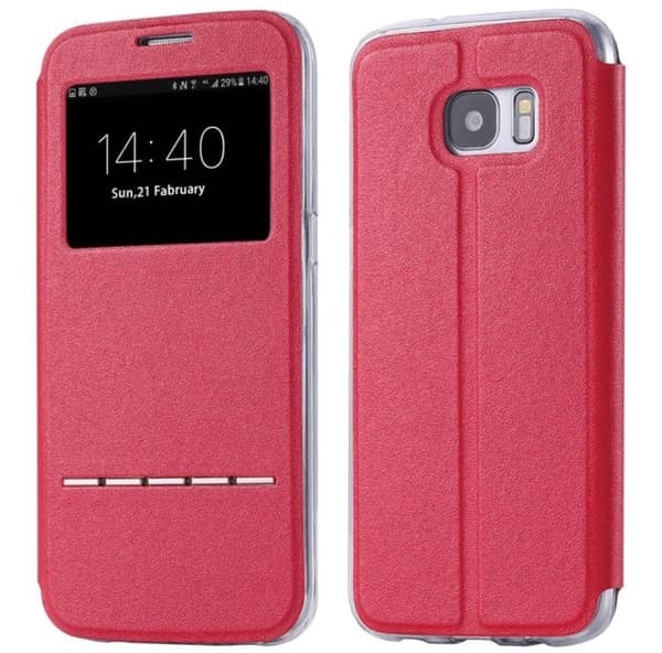 Samsung S8+ Smartfodral med fönster och svarsfunktion Guld