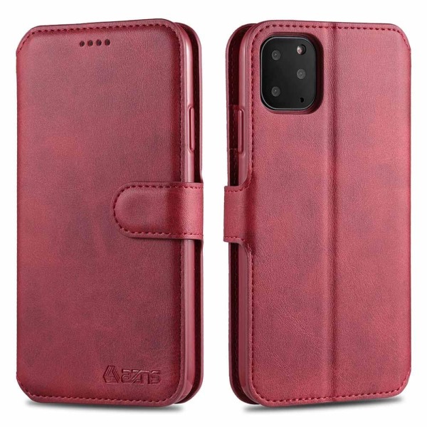 iPhone 11 Pro - Skyddande Azns Plånboksfodral Red Röd