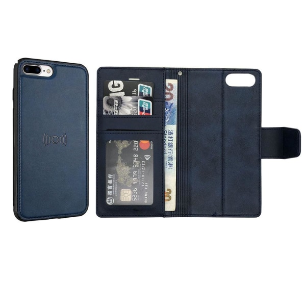 iPhone 8 Plus - Eksklusivt lommebokdeksel med to funksjoner Svart