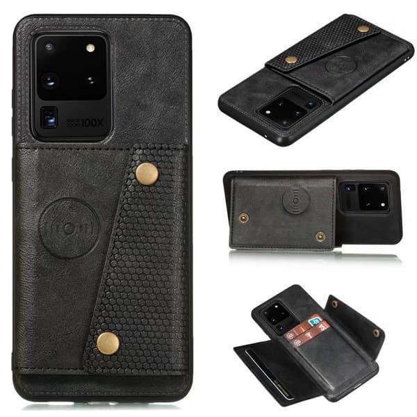 Samsung Galaxy S20 Ultra - Genomtänkt Skal med Kortfack Grå
