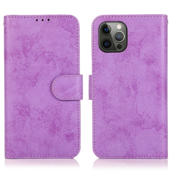iPhone 15 Pro - PU-nahkainen lompakkokotelo, jossa 3 korttipaikkaa Purple