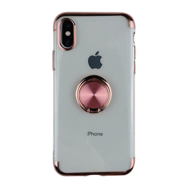 iPhone XS Max - Skyddande Skal med Ringhållare Roséguld