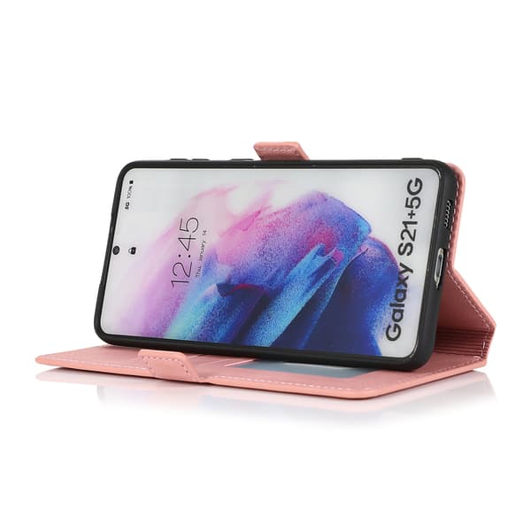 Samsung Galaxy S21 - Prisklassad FLOVEME Plånboksfodral Roséguld