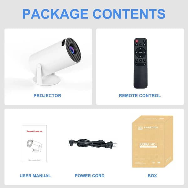 HY300Pro  Smart projektor med Android TV & 350 ANSI Vit