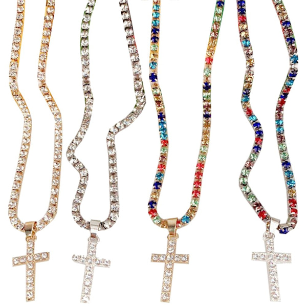 Exklusivt H�g Kvalitet Kors Halsband Silver