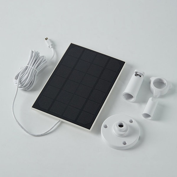 Hög Kvalitet Övervakningskamera + Solpanel Vit