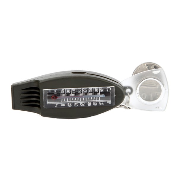 Praktisk multifunktionelt 4-1 nøglering kompas termometer Svart