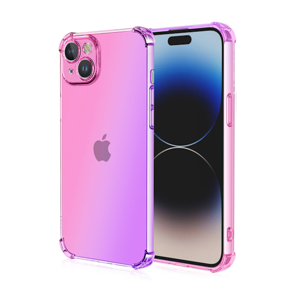 IPhone 15 - Smart Skyddsskal i silikon Blå/Rosa
