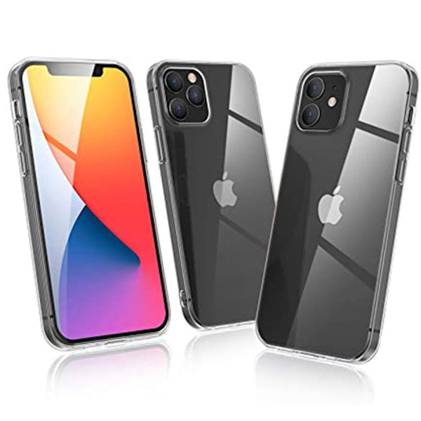 iPhone 12 - Silikonskal + Skärmskydd Transparent