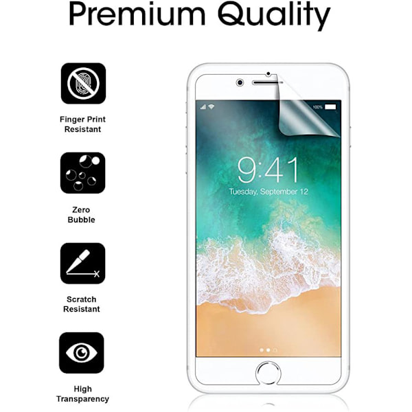 Framsida & Baksida Skärmskydd PET 9H 0,2mm iPhone 7 Transparent