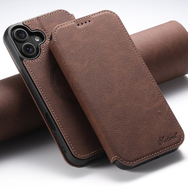 iPhone 16 Plånboksfodral - Lyxig Design & MagSafe-kompatibelt! Svart