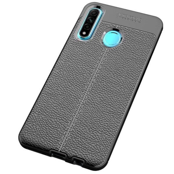 Huawei P40 Lite E - Litchi Design Skal Svart