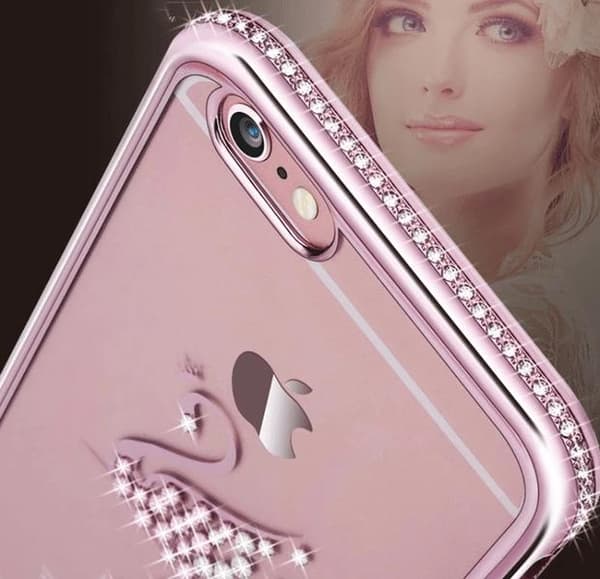iPhone 6/6S Plus - Stilrent silikonskal (Svanmotiv) Roséguld Roséguld