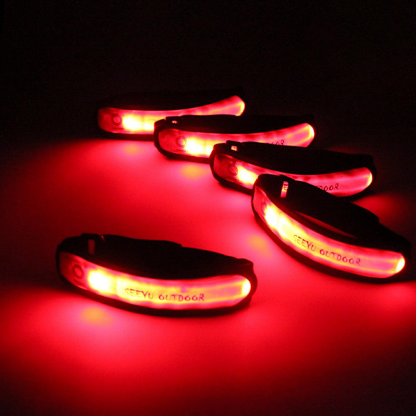 Effektfull LED Reflexarmband Röd