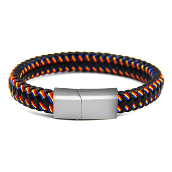 Flerfärgat Flätat Armband Blå-Röd