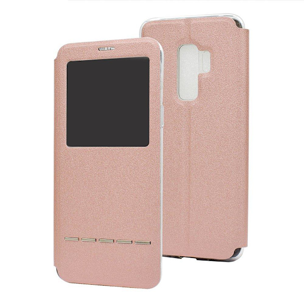 Smartfodral med fönster och svarsfunktion - Samsung Galaxy A8 Roséguld