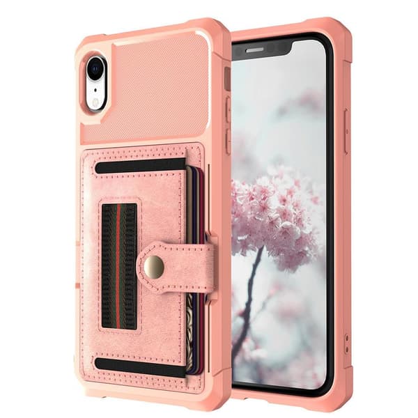 iPhone XR - Praktiskt Skyddsskal med Kortfack Grön Grön