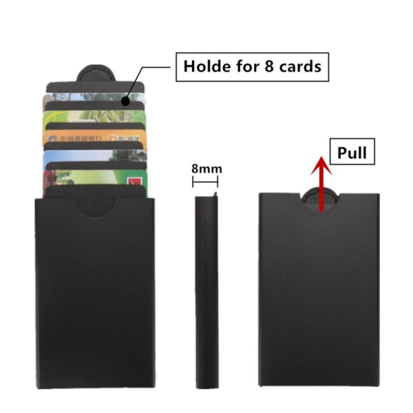 Käytännöllinen alumiininen korttikotelo (RFID-suojaus) Lemanilta Blå