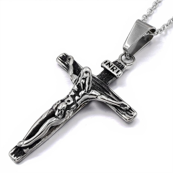 Jesus Kors HÖG KVALITET Halsband Silver