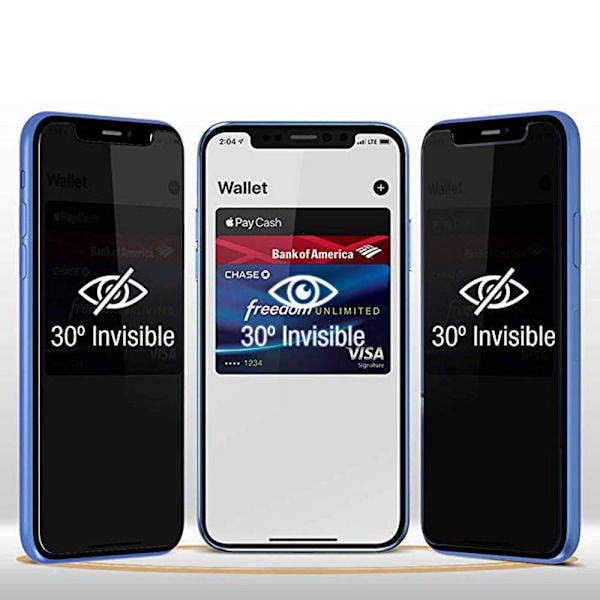 iPhone X/XS 3-PACK Anti-Spy Skärmskydd 9H Screen-Fit Svart