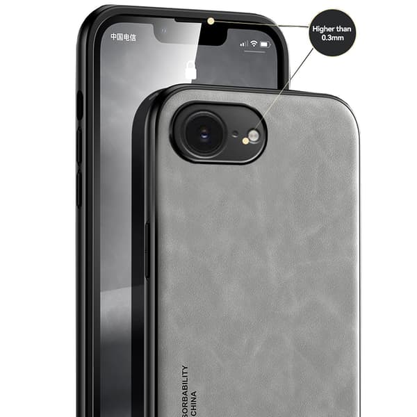 iPhone 16E Slitstarkt Mockaskal Grå