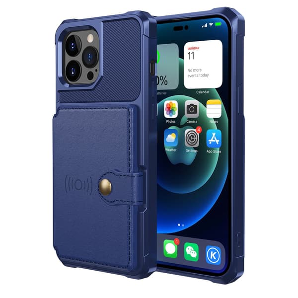 iPhone 14 Pro Max - Stilfuldt og effektivt cover med kortholder Röd