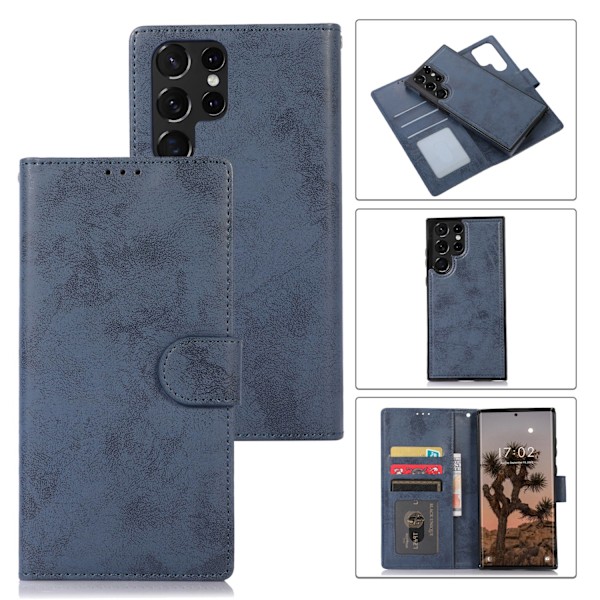 Samsung Galaxy S23 Ultra - Praktiskt Stilrent Plånboksfodral Svart