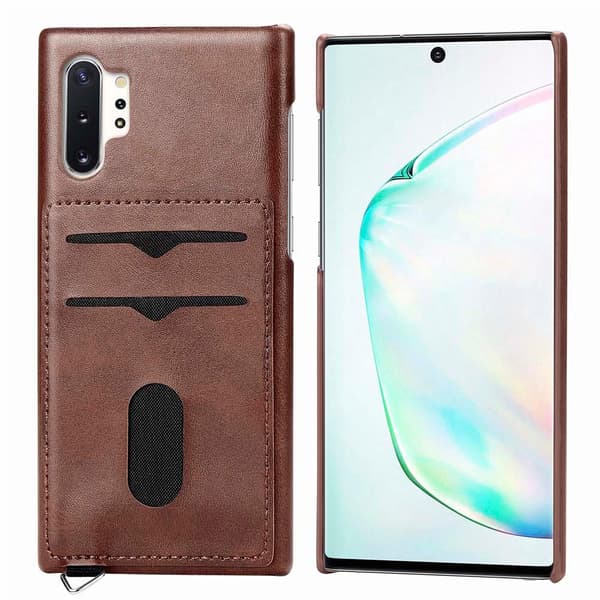 Samsung Galaxy Note10+ - Professionellt Skal med Kortfack LEMAN Rosa Rosa