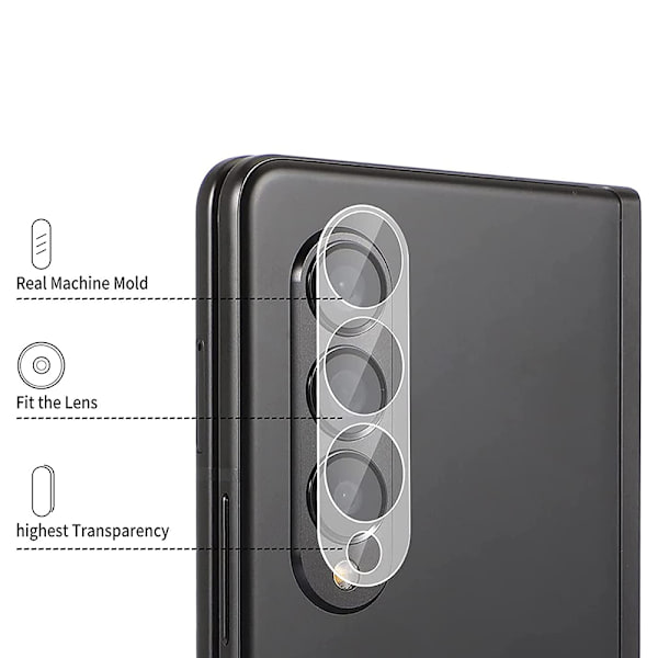 2-PACK Samsung Galaxy Z Fold 4 Standard HD Kameralinsskydd Transparent