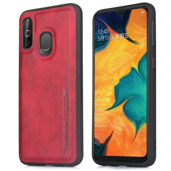Samsung Galaxy A40 - Stötdämpande Pu-Läder Skal Svart