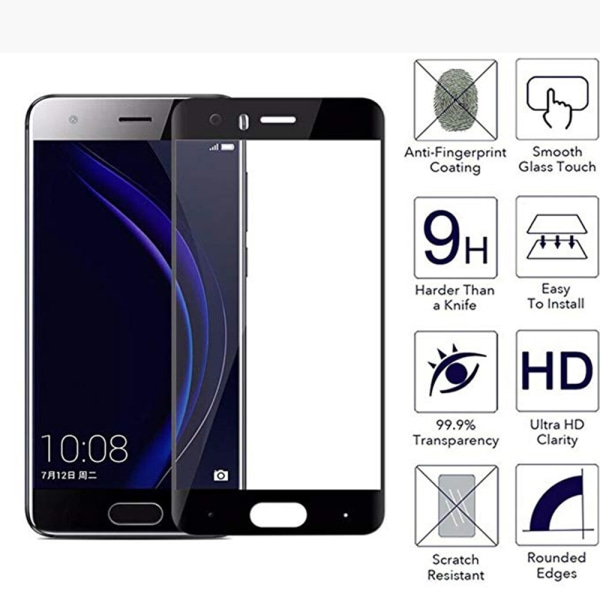 Huawei Honor 9 Näytönsuoja 2.5D HD 0.3mm Svart