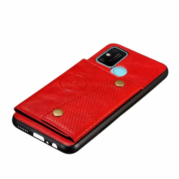 Samsung Galaxy A21S - Skal med Korthållare Röd