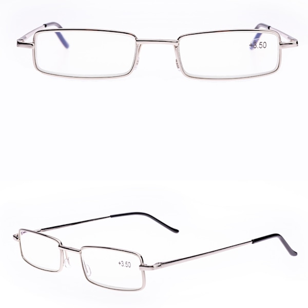 Läsglasögon med Styrka (+1.0-+4.0) Bärbar metalllåda UNISEX Silver +1