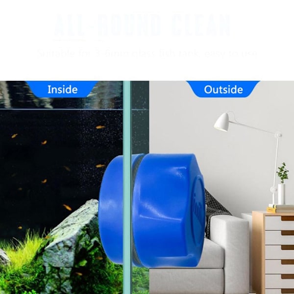 Magnetisk Dubbelsidigt Akvarium Borste Svart