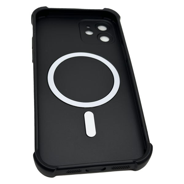 iPhone 12 - Silikondeksel med magnetisk støtbeskyttelse Svart