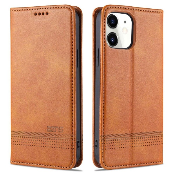 iPhone 12 Mini - AZNS Plånboksfodral Mörkbrun