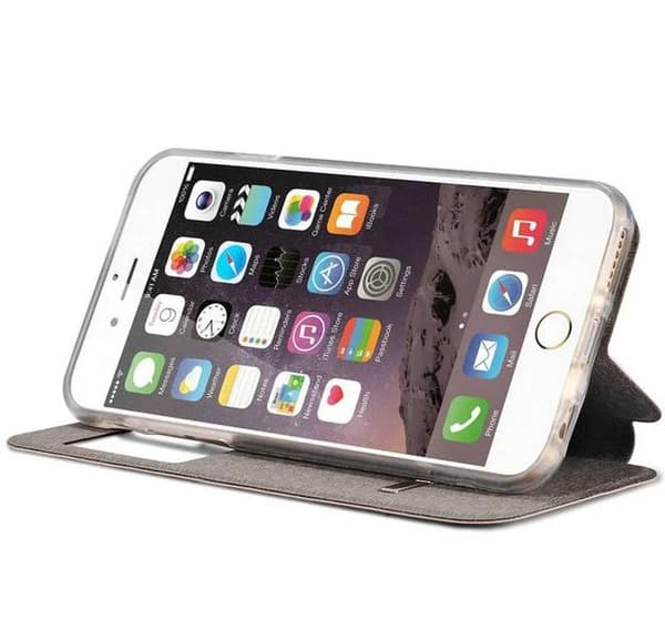 Smartfodral med Fönster & Svarsfunktion för iPhone 6/6S Vit