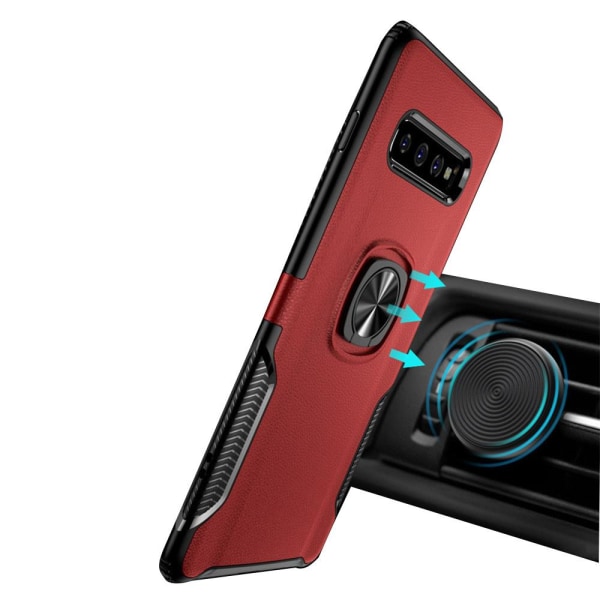 Samsung Galaxy S10E - Skal med Ringhållare (LEMAN) Röd