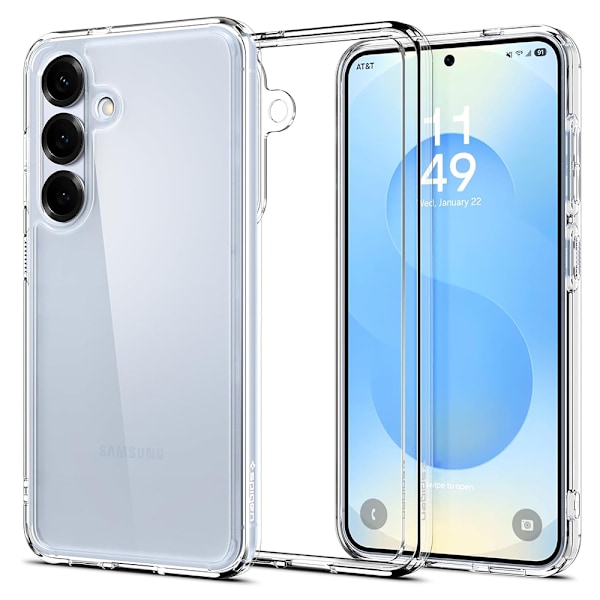 Samsung Galaxy S25 - Stötsäkert Silikonskal i Transparent Design Genomskinlig