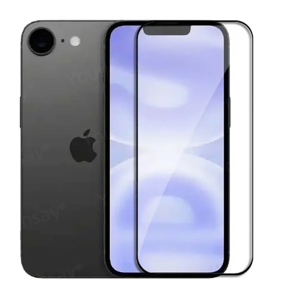 iPhone 16E Skärmskydd 2.5D Ram 9H HD-Clear Screen-Fit Svart