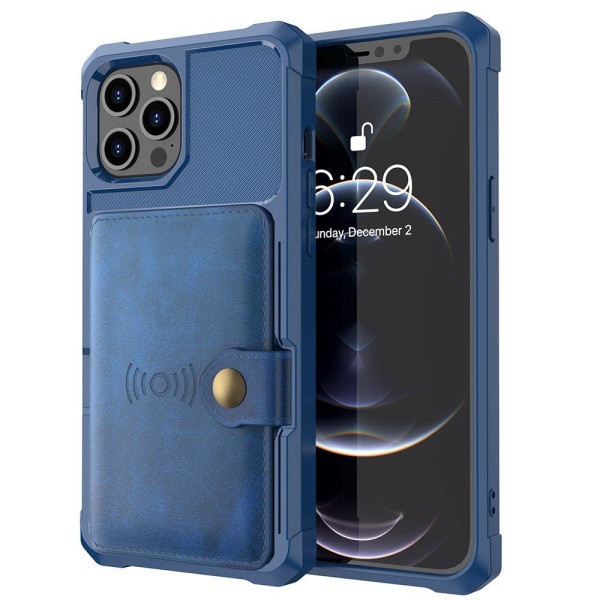 iPhone 12 Pro Max - Stilfuldt cover med kortholder Blå