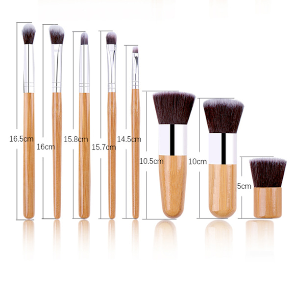 Mjuka 11-Set Sminkborstar Silver