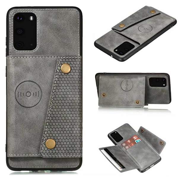 Samsung Galaxy S20 FE - Retro Cover med kortholder Mörkblå