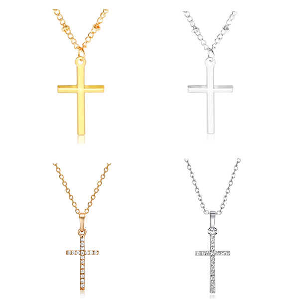 Bekvämt Hög Kvalitet Kors Halsband Guld