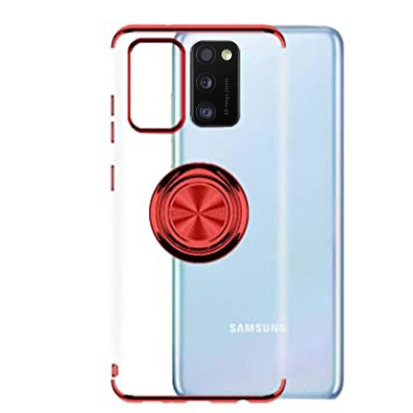 Samsung Galaxy A41 - Skyddande Skal med Ringh�llare Röd