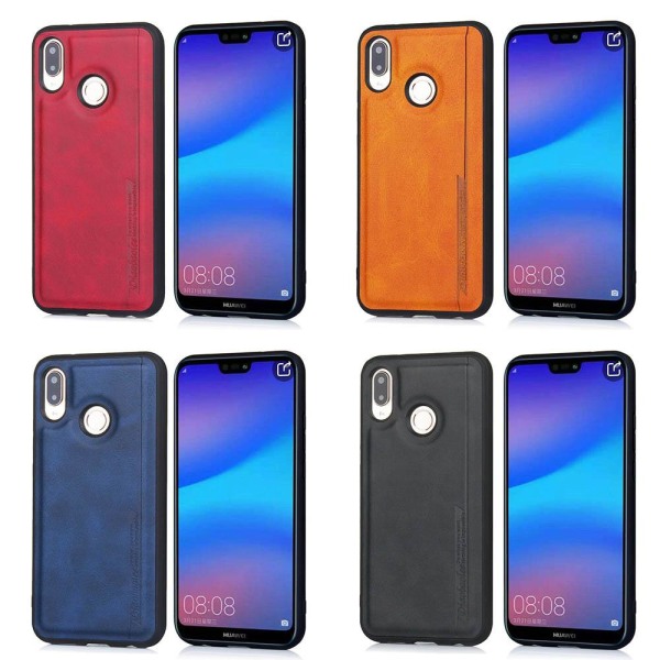 Huawei P20 Lite - Stilrent Skal i Pu-Läder (DIAOBAOLEE) Svart Svart