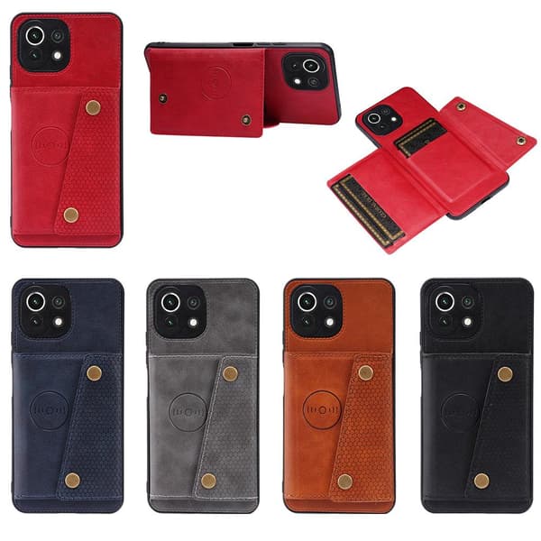 Xiaomi Mi 11 Lite - Skal med Kortfack Röd