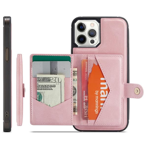 iPhone 12 Pro Max - Cover med kortrum Roséguld