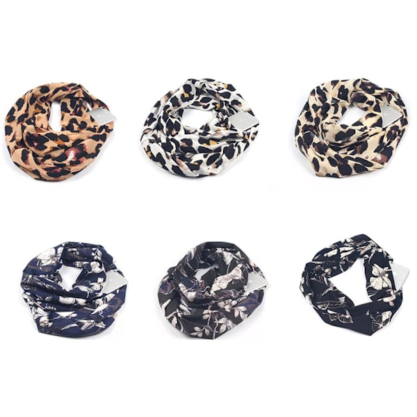 Bekväm Tunn Ringhalsduk Khaki Leopard